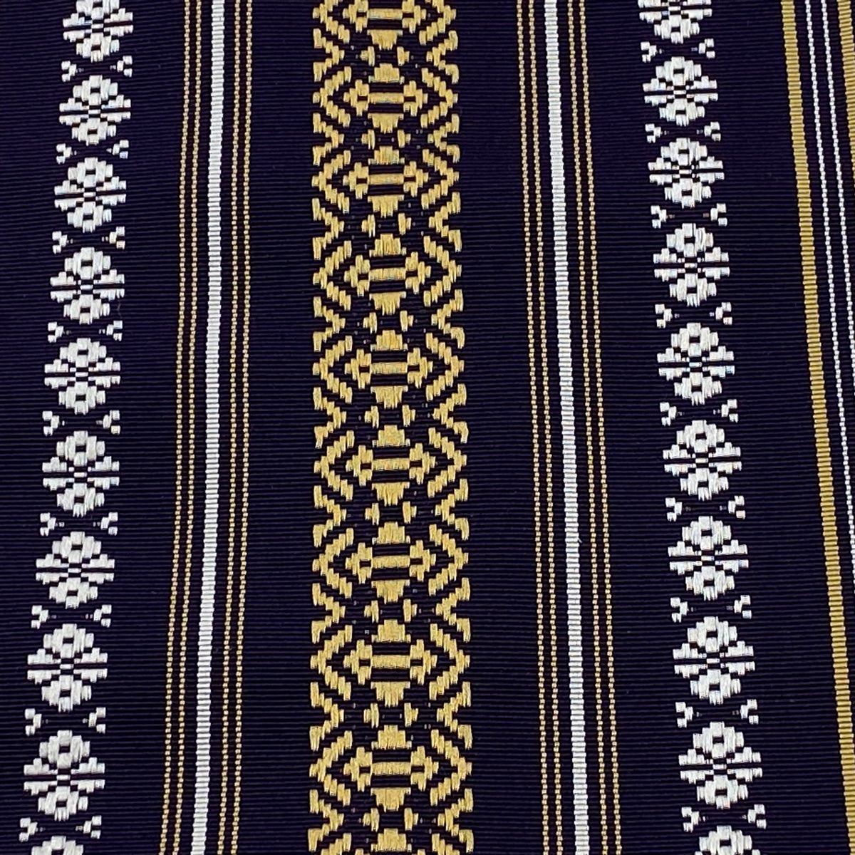 半幅帯 秀品 博多織 証紙有 献上柄 焦茶色 正絹