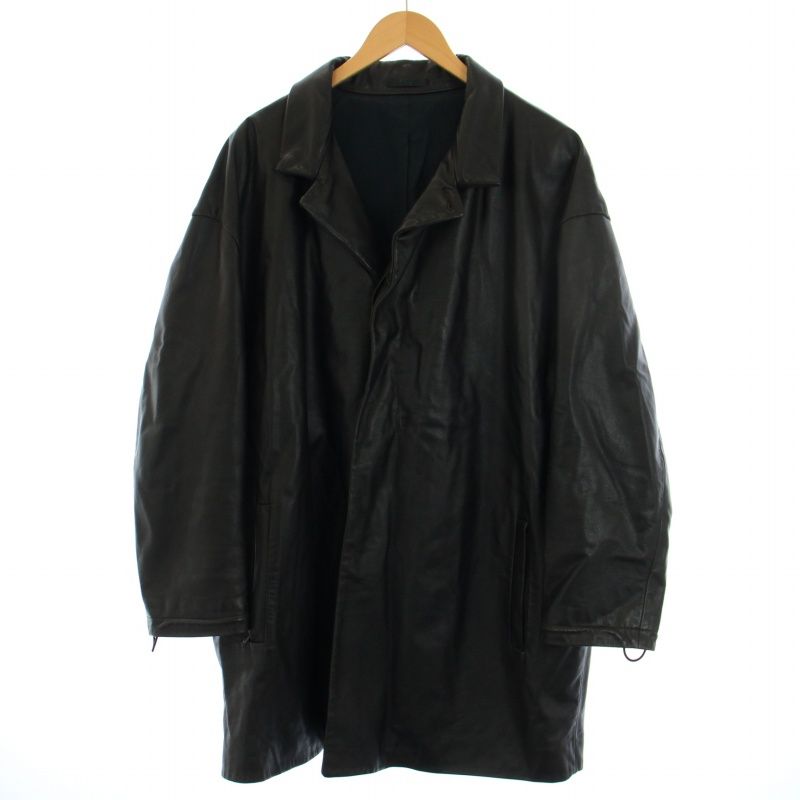 ジルサンダー JIL SANDER レザージャケット ライダース 革ジャン 48 L 黒 ブラック /BM