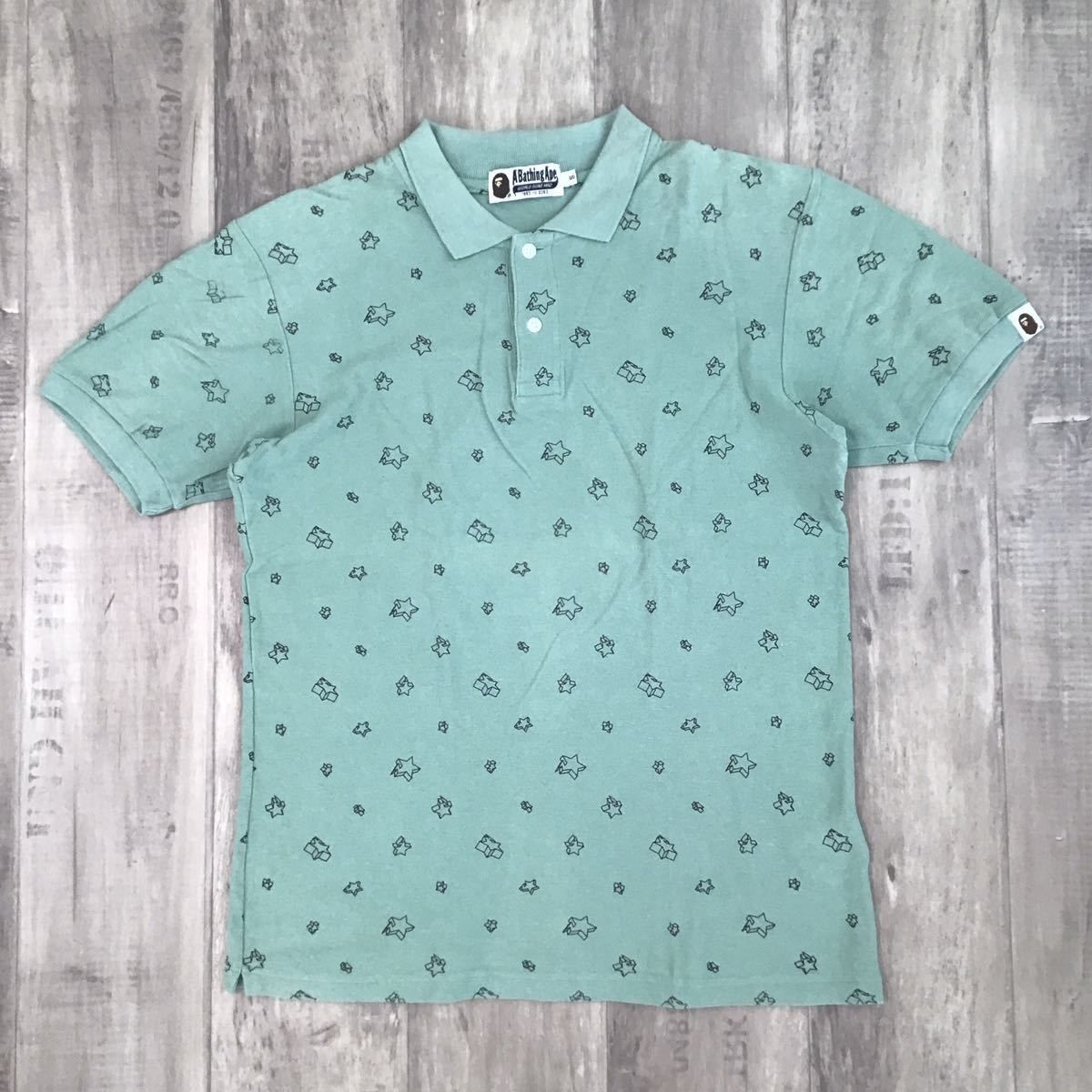 A BATHING APE ベイプスタ! 星柄 ポロシャツ L 紫 BAPE スター