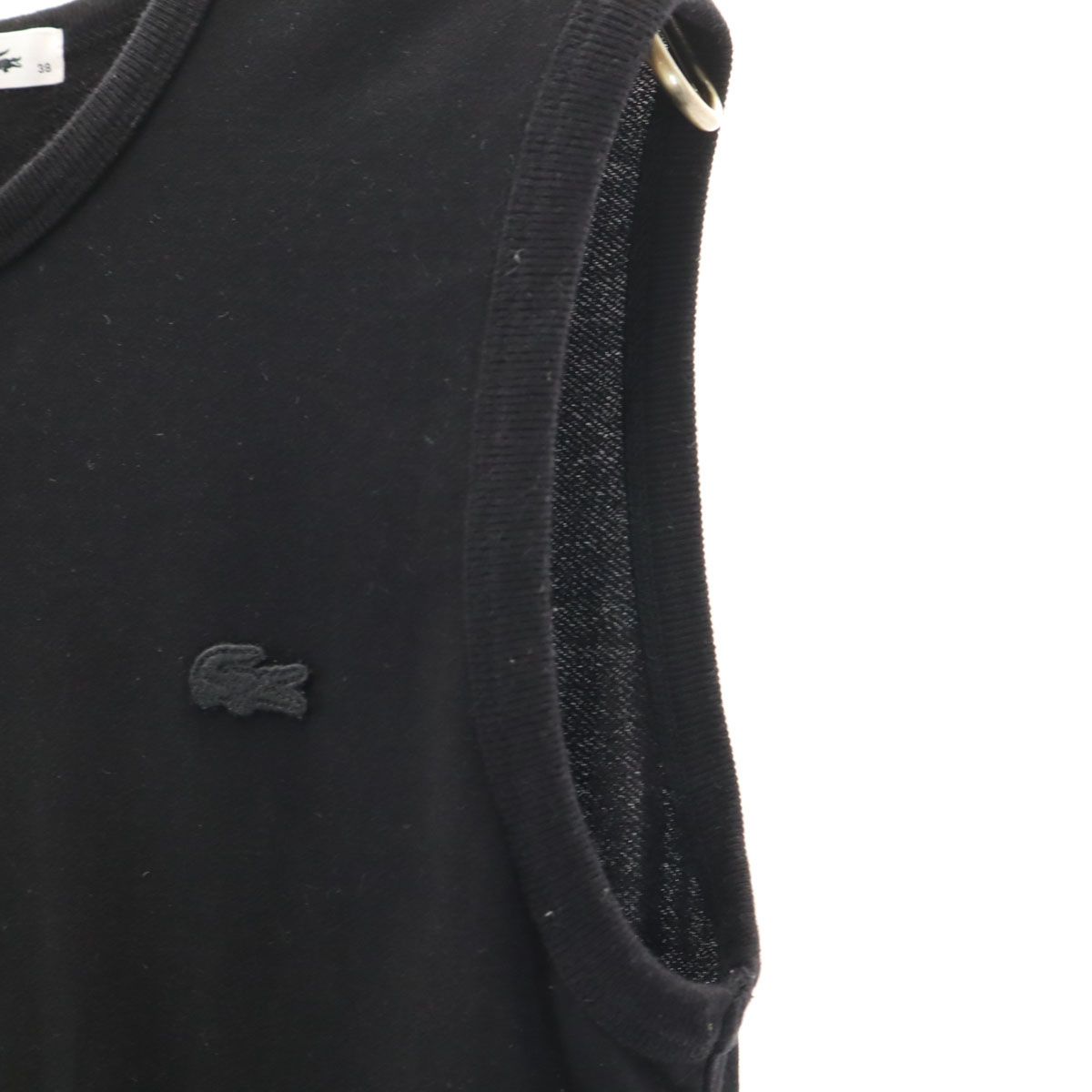 LACOSTE ラコステ 日本製 ノースリーブ ワンピース 38 ブラック