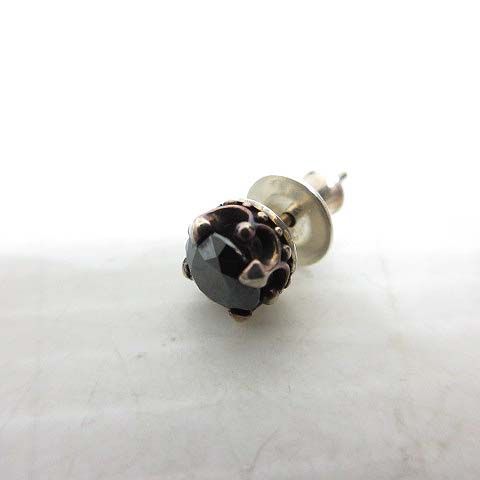 ジャスティンデイビス Justin Davis SEJ215 DEBUTANT ピアス シルバー 925 K18WG ジルコニア ブラック 黒 クラウン 王冠 片耳 スタッド 箱 ケース付き