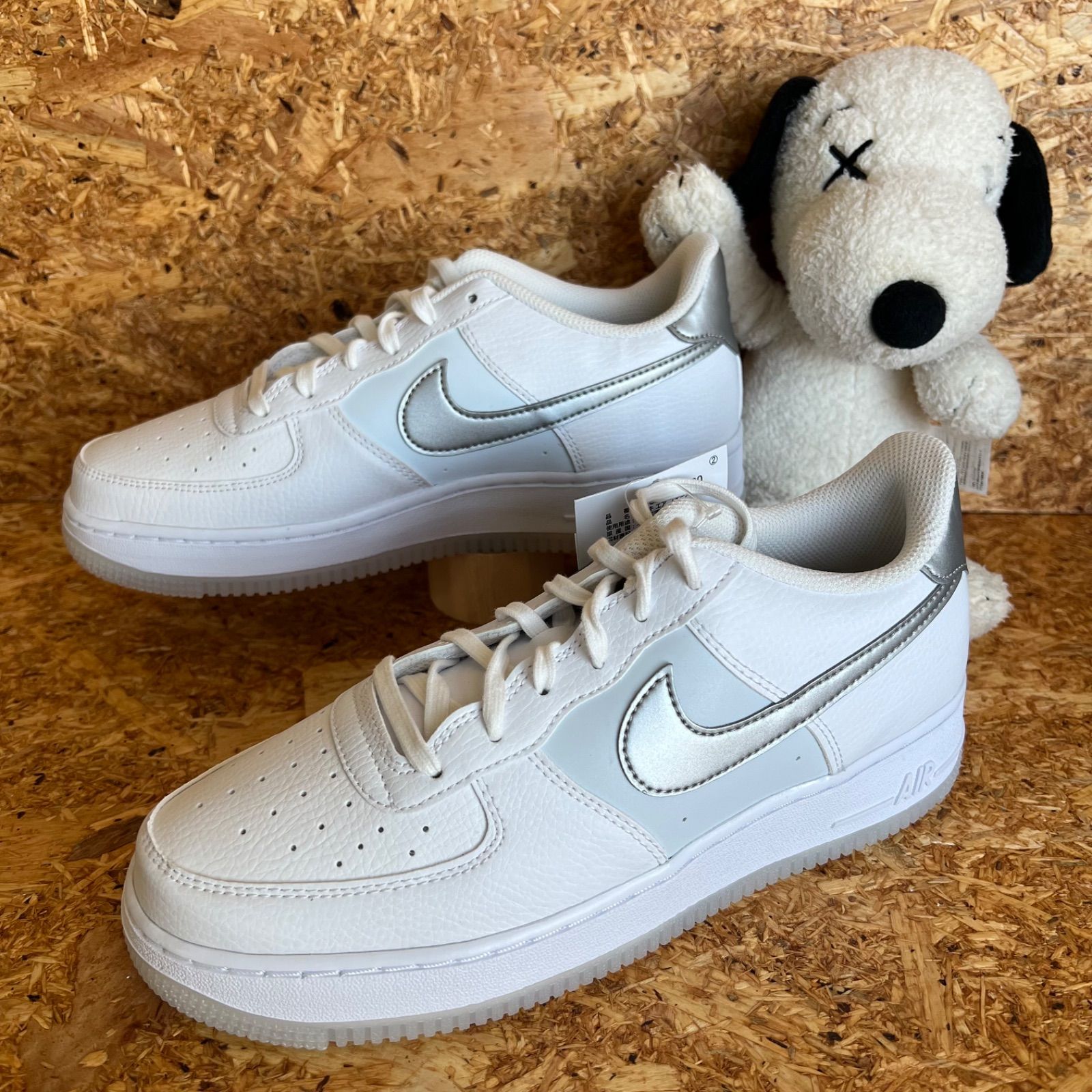 Nike Air Force 1 ホワイト/シルバー 美品 レア商品 25.0cm [ナイキ] エア フォース 1 J AIR FORCE 1 ホワイト/ピュア