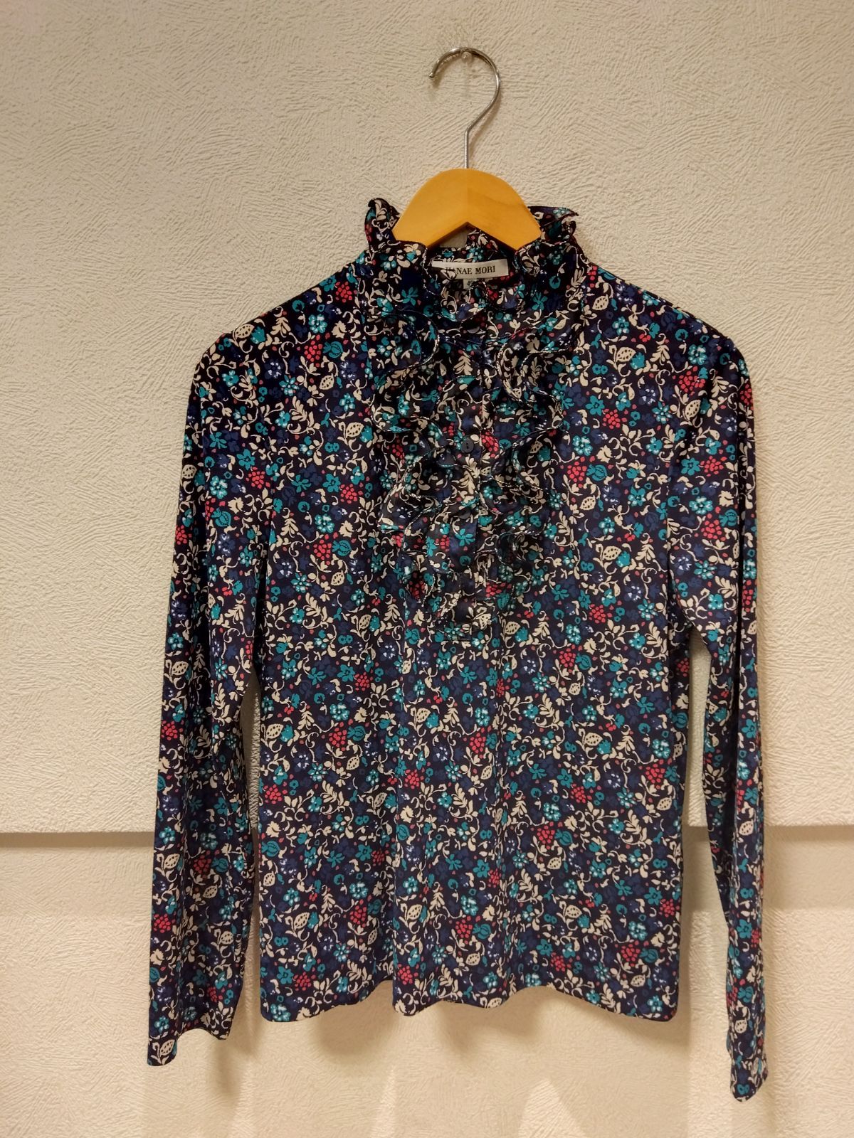 新品　タグ付き　ハナエモリ　七分袖　レースジャケット　HANAE MORI ハナエモリ 森英恵 ／ HANAE MORI ジャケット レース付き デニム