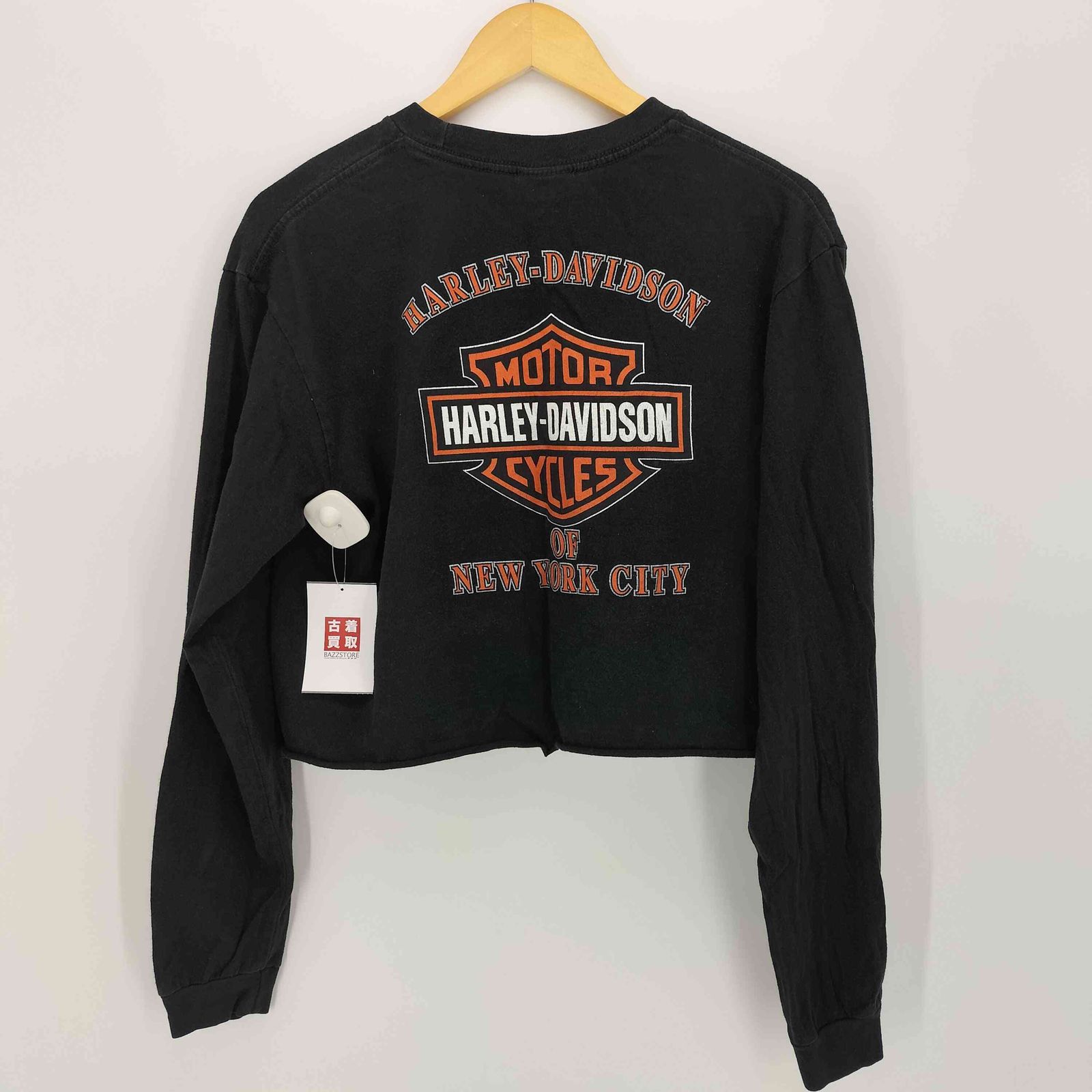 【USA】ハーレーダビッドソン ロンT 両面プリ 黒 L 袖プリ 雰囲気抜群 Harley-Davidson 袖プリ！ ロングスリーブTシャツ 230622H