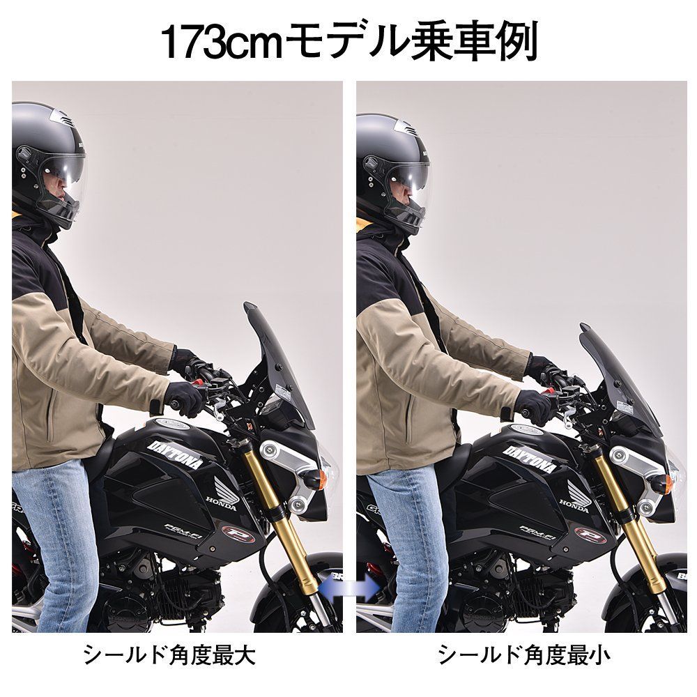 デイトナ(Daytona) バイク用 スクリーン クランプバー付き グロム(13