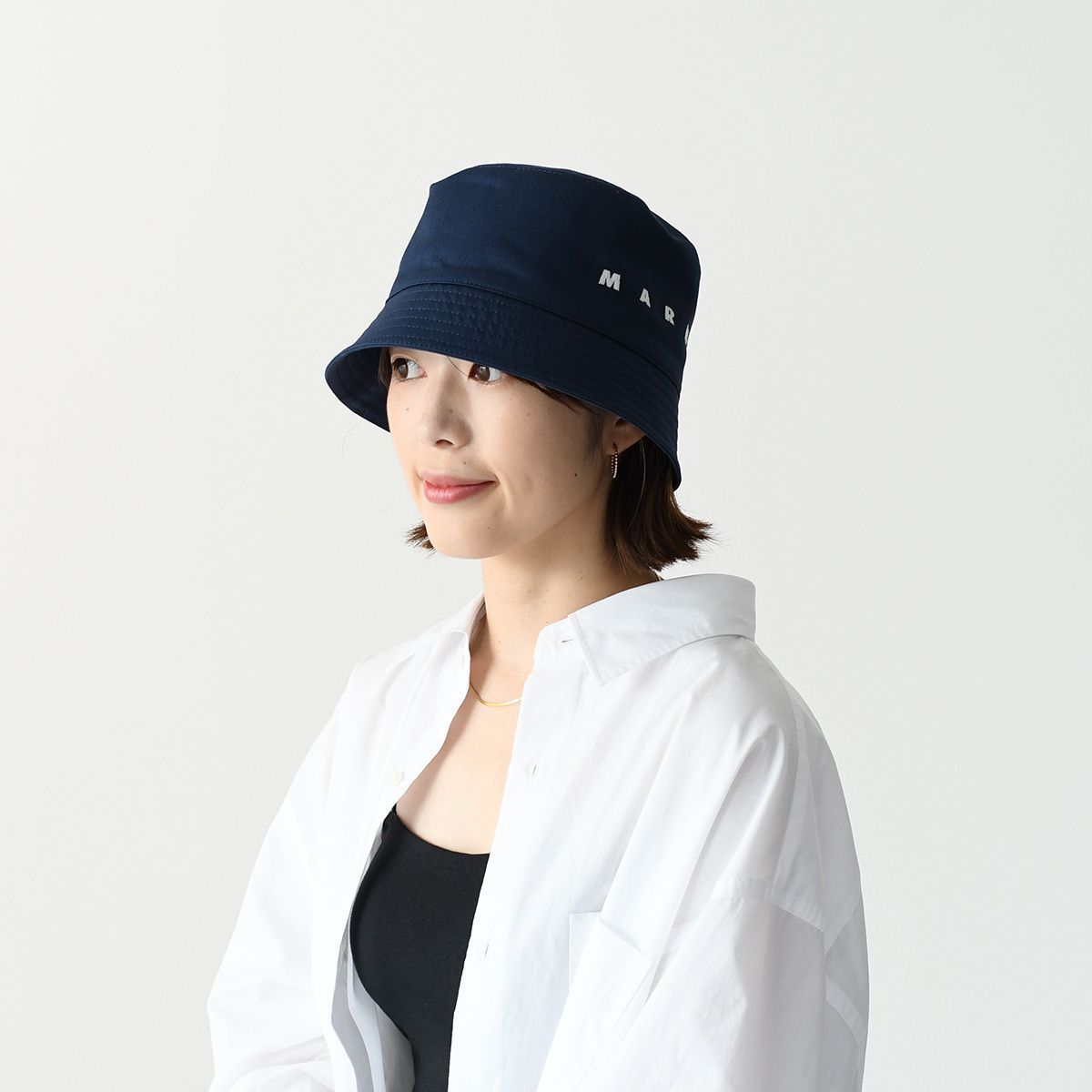 MARNI マルニ 貝殻付き ストライプハット