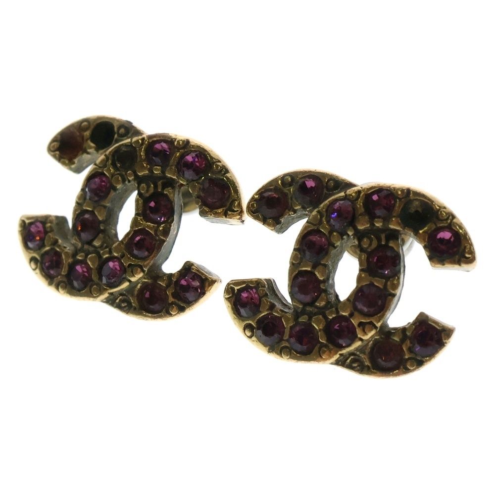 CHANEL (シャネル) ココマーク ラインストーン ピアス イヤー