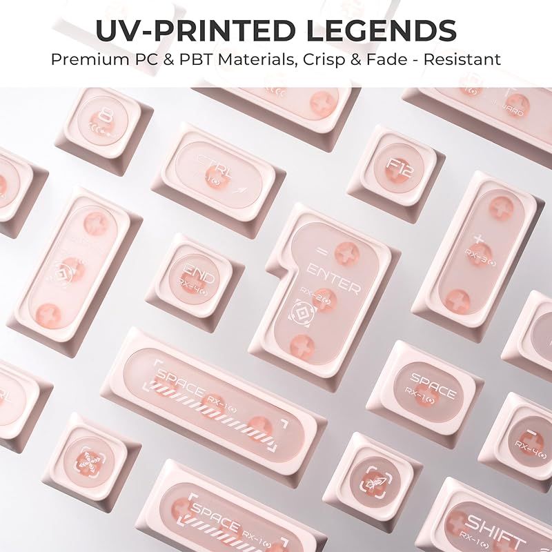 在庫限り】XVX ピンク透光キーキャップ ? 136 鍵 透過型ピンク「猫目