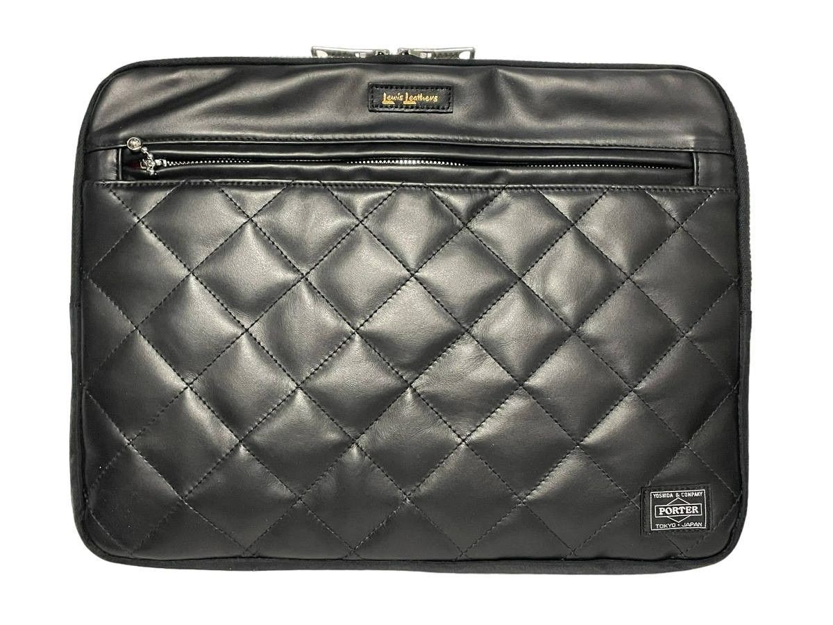 ほぼ新品 Lewis Leathers × PORTER LAPTOP CASE ルイスレザー ポーター 
