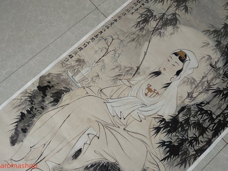 中国古美術・中国名家張大千氏　如来仏像水彩画8枚・板画絵画・書道・民国珍蔵絵画 中国近時代の掛軸 人物図 张大千作 貴重品 美女 図 肉筆絵 古