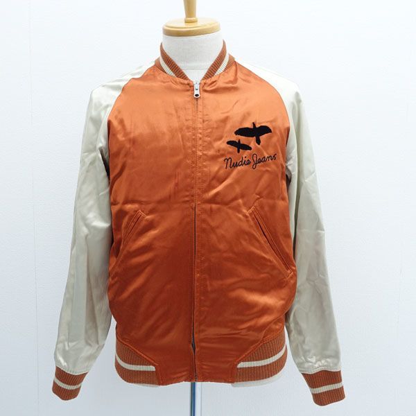 Nudie Jeans / ヌーディージーンズ スカジャン/リバーシブル/カラス/オレンジ×ブラック/サイズS 【メンズ/MEN/男性/ボーイズ/紳士】 メンズファッション 