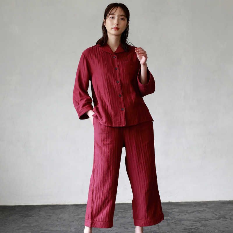 タオル美術館 cococi LDK レディースガーゼパジャマ Lサイズ ワインレッド