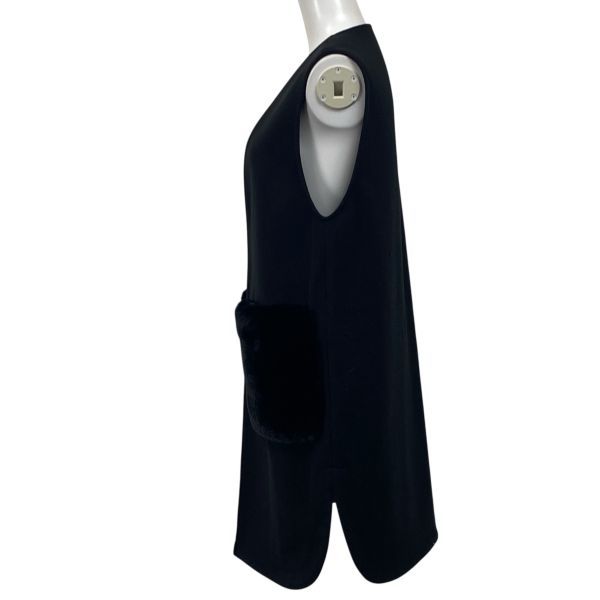 ◇ ネミカ NEMIKA ファーポケットジレ ベスト ロング丈 ノースリーブ