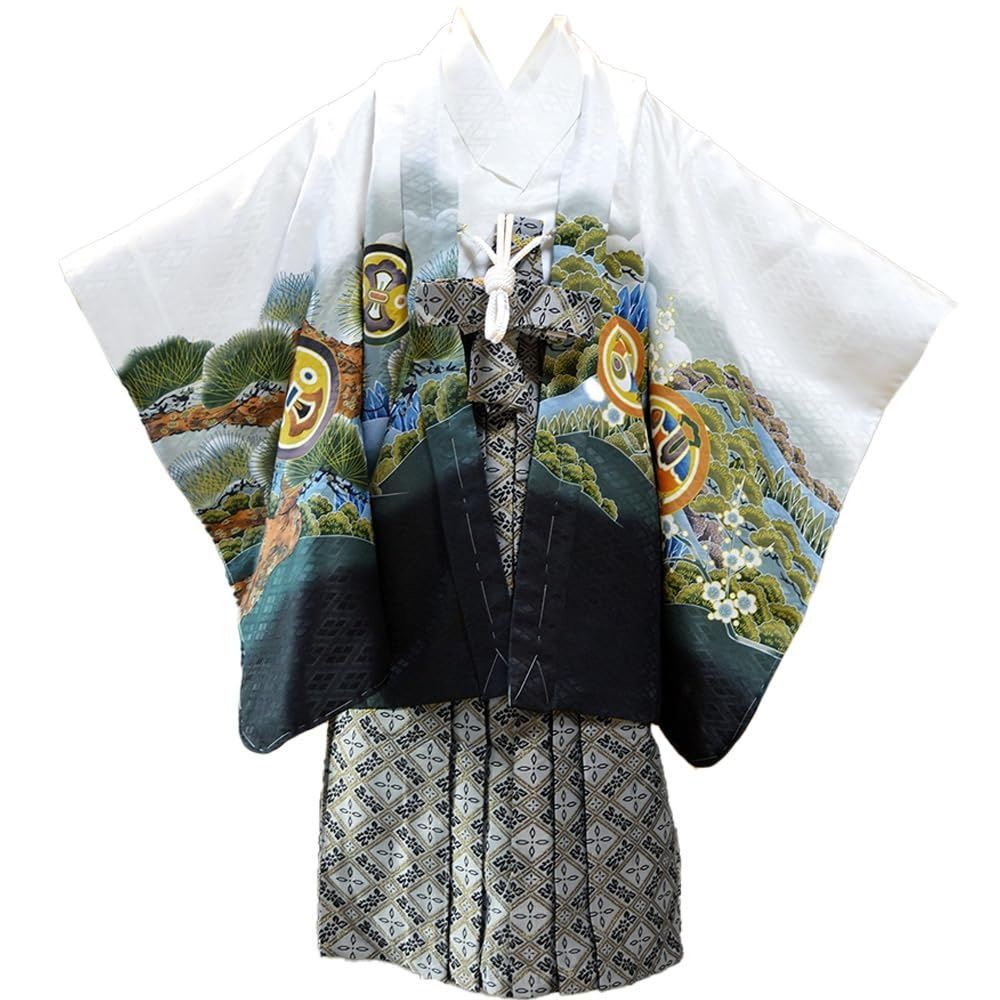 部坂呉服店ＨＥＳＡＫＡ 七五三 着物 男の子 5歳 13点 セット | 15 白 鷹に富士