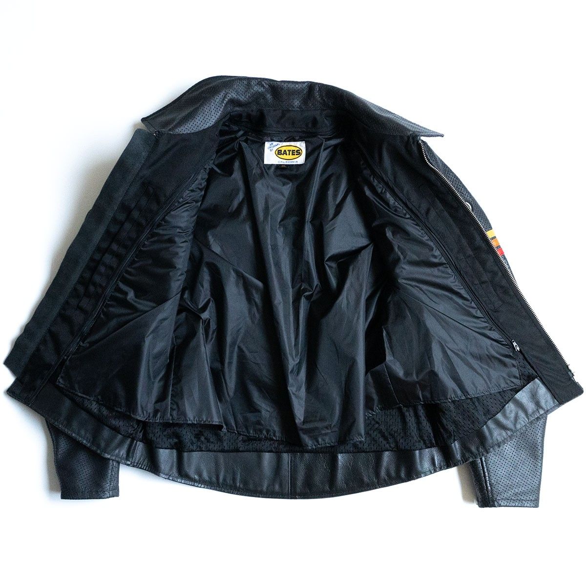 美品】BATES【パンチング レザー シングルライダースジャケット