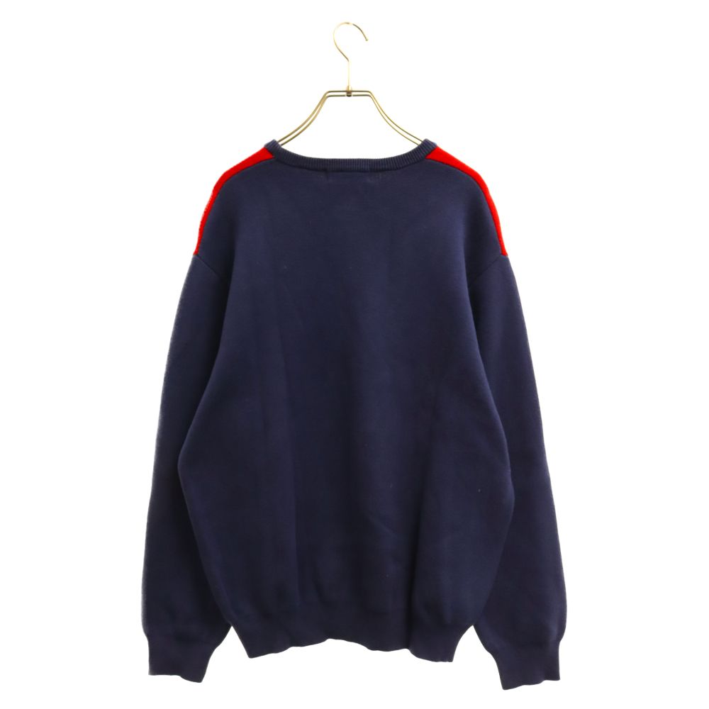 47センチ袖丈SUPREME シュプリーム 18AW Logo Repeat Sweater ロゴリピート ニットセーター レッド/ネイビー