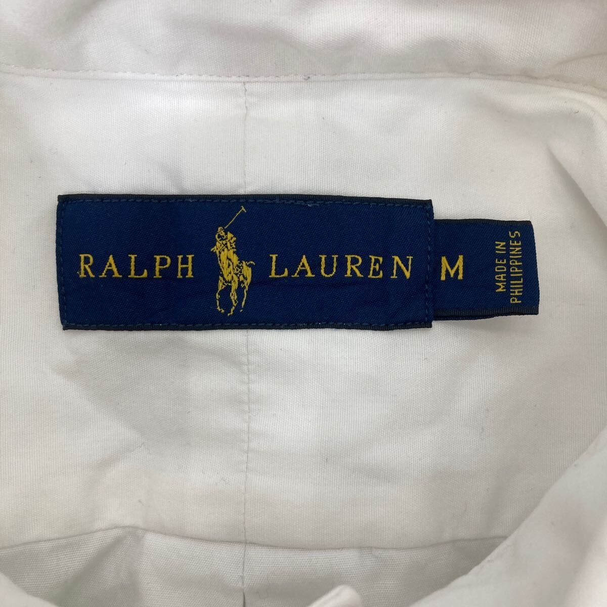 Ralph Lauren 長袖 シャツ Mサイズ ラルフローレン ボタンダウンシャツ ホワイト 古着卸 アメリカ仕入 t2409-3493