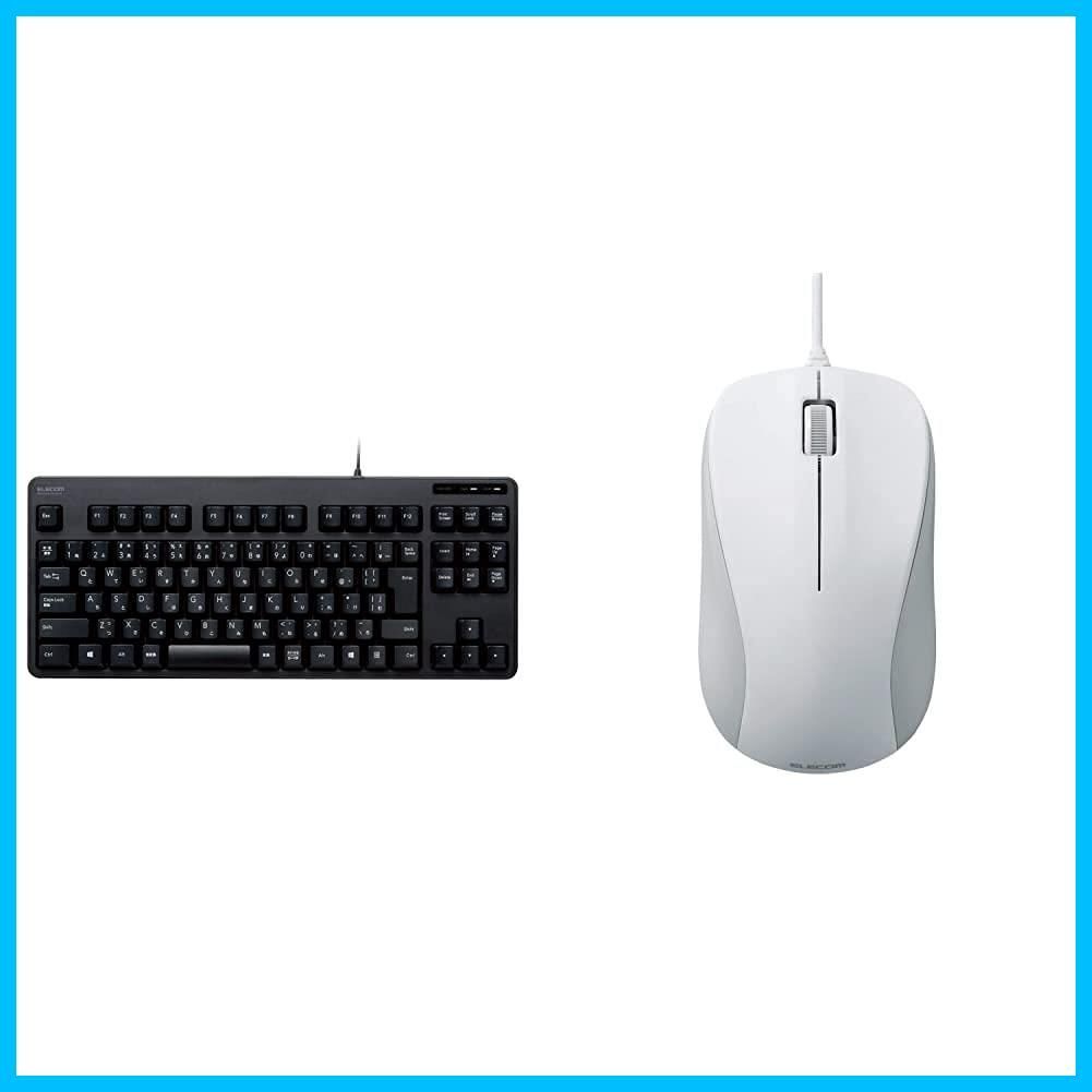 【数量限定】マウス 有線 有線 Mサイズ u0026 3ボタン TK-FCM103XBK USB ブラック 光学式 コンパクトキーボード ホワイト メンブレン ROHS指令準拠 キーボード M-K6URWH/RS 【セット買い】エレコム
