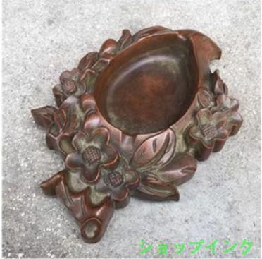 銅器 重工 彫刻 寿桃硯 筆洗 灰皿 文房置物·案頭 工芸品 美術品 銅器 重工 彫刻 寿桃硯 筆洗 灰皿 文房置物・案頭 工芸品 美術品