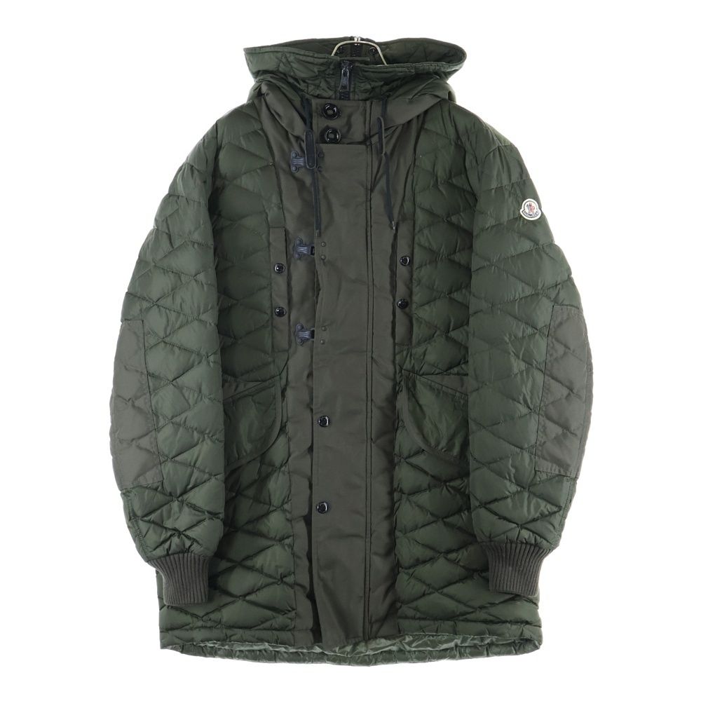 MONCLER モンクレール GAUTHIER ゴティエ キルティング ミリタリー フーデッド ジップアップ フック ダウン ロング ジャケット コート カーキ 420914236185 54155