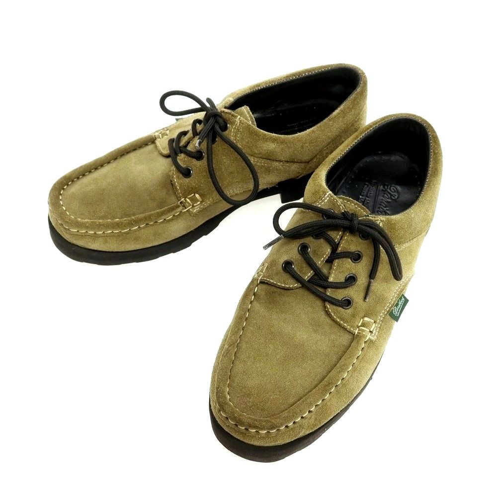 パラブーツ Paraboot THIERS スエード モカシンシューズ オリーブ系 サイズ9 メンズ