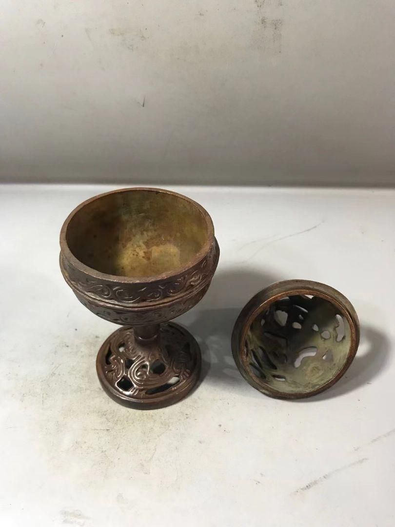 銅 細工 玄紋香炉 博山炉 香道具 茶道具 装飾品 工芸品 置物