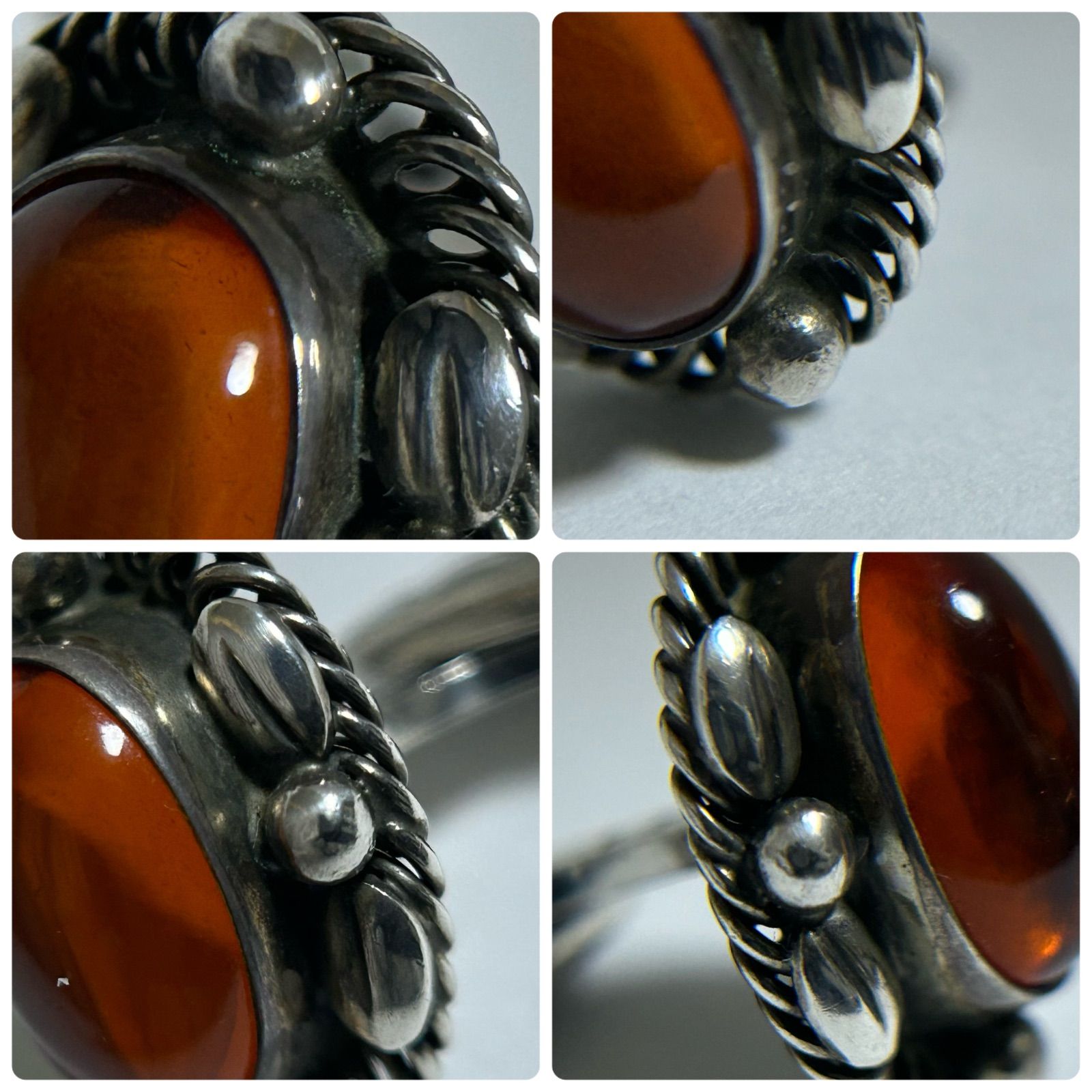 ジョージジェンセン カフス カフリンクス 17 琥珀 アンバー AG925