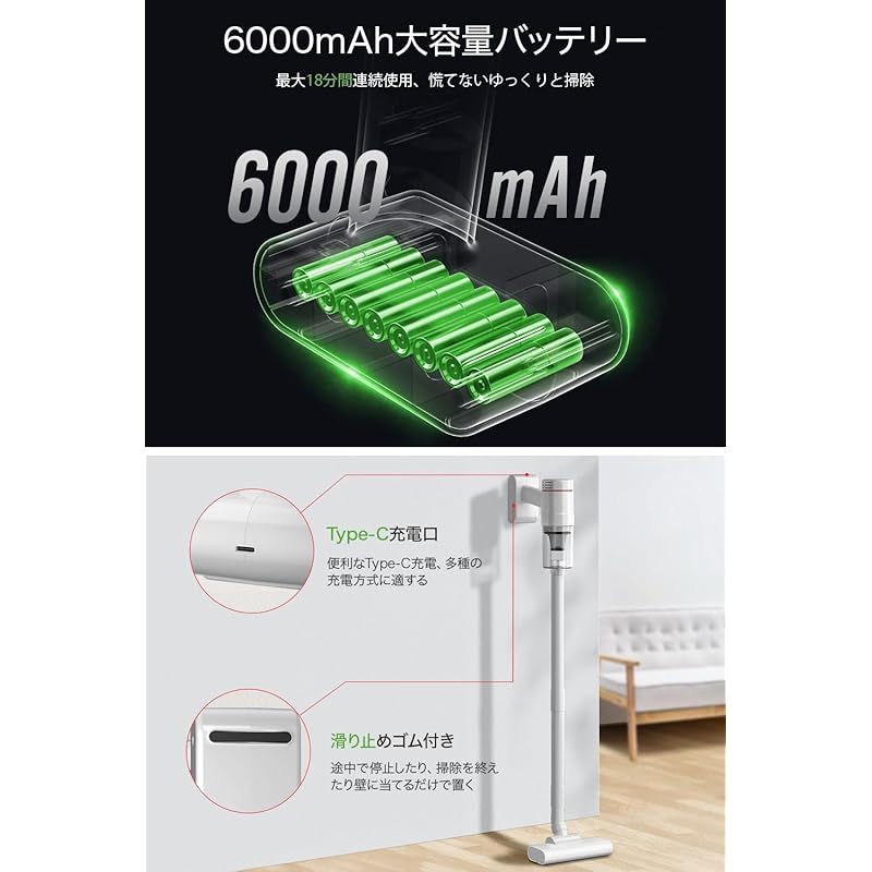 ⭐️新品未使用⭐️　掃除機 コードレス スティック 超軽量 2段階モード 掃除機 コードレス 【2024革新モデル&15000pa 超強力吸引】 Type