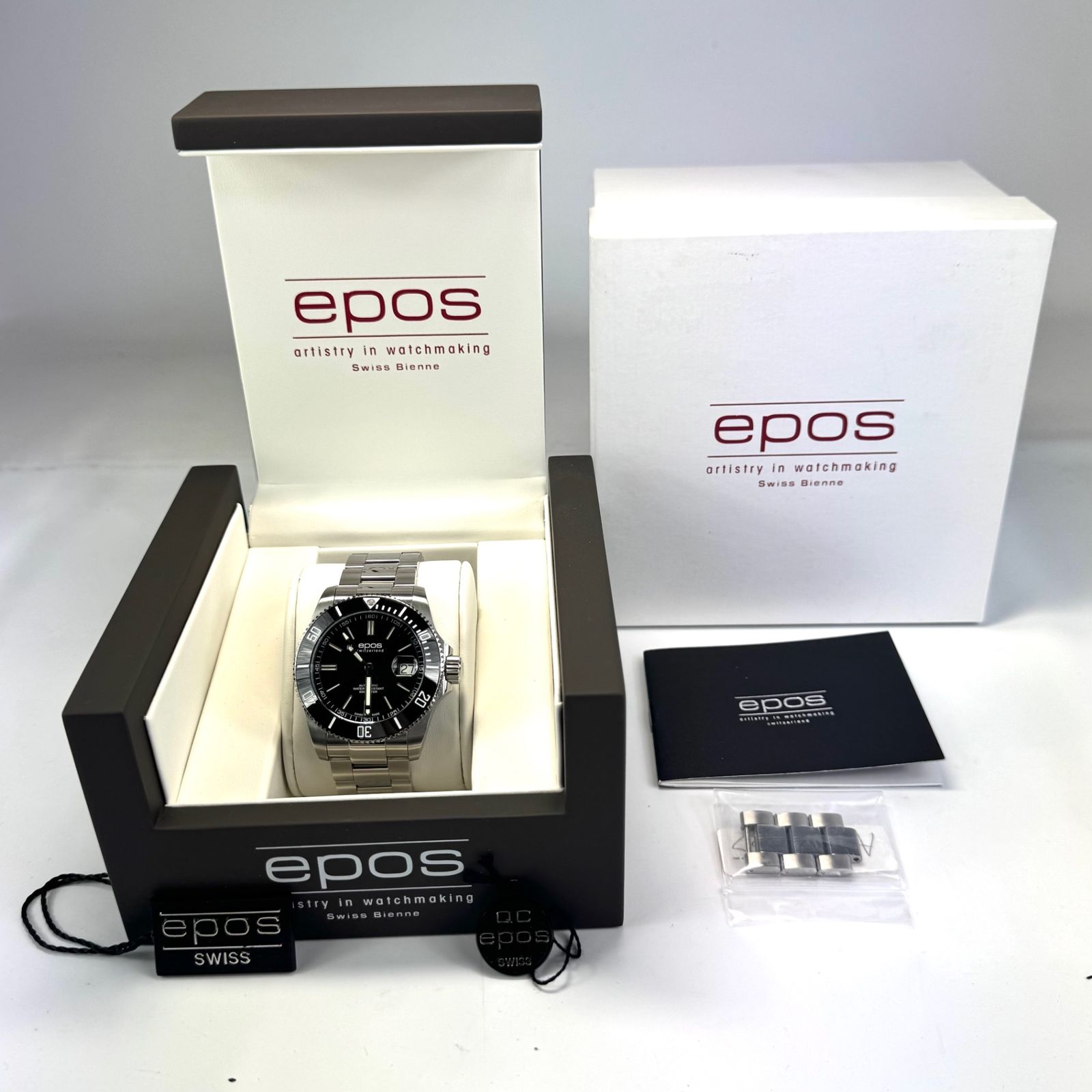 美品】エポス EPOS スポーティブ ダイバー 3504BK 自動巻 黒 デイト表示