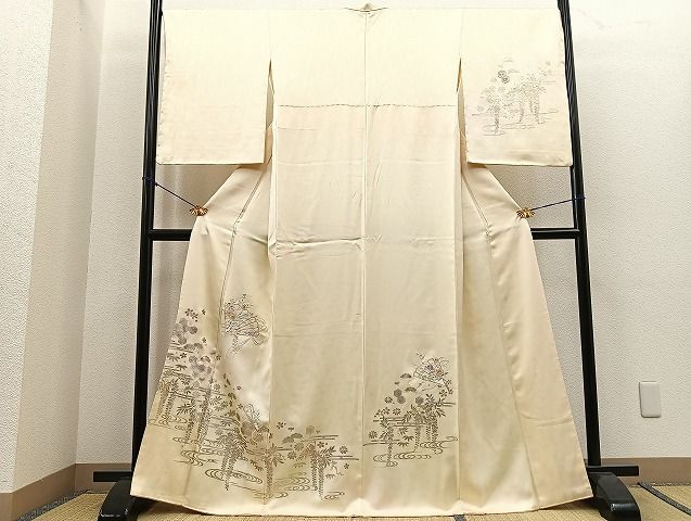 長尺トールサイズ☆古典柄訪問着 桜扇吉祥文＊袷着物