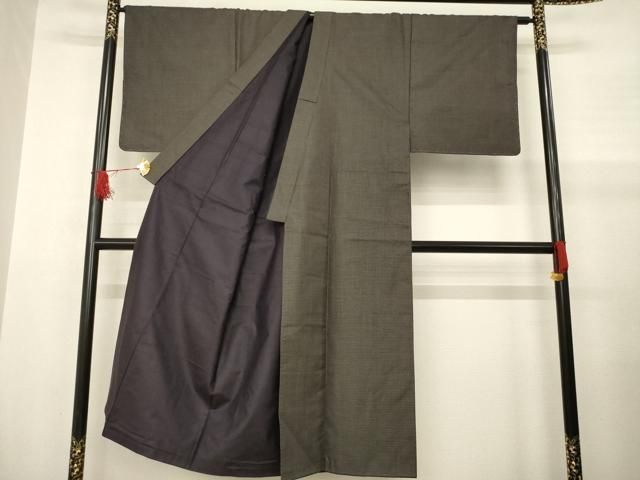 平和屋着物●男性 紬 アンサンブル 亀甲文 正絹 AABA9781ck