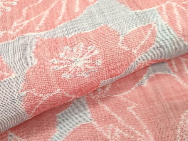 平和屋本店■極上　夏物　本場小千谷ちぢみ　草花文　麻　逸品　未使用　CZAA2483s5 平和屋本店□極上 夏物 本場小千谷ちぢみ 草花文 麻 逸品 未使用
