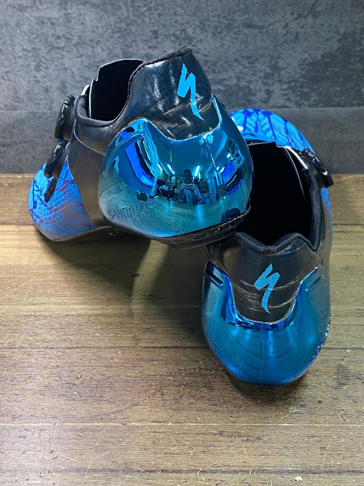 JM656 スペシャライズド SPECIALIZED S-WORKS 6 Road Shoe ビンディングシューズ 青 黒 EU43.5 3穴