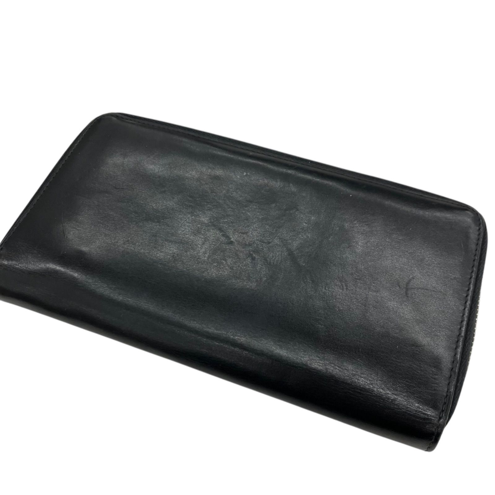 186005 現状品 サンローランパリ YSLロゴ レザーブラック 長財布