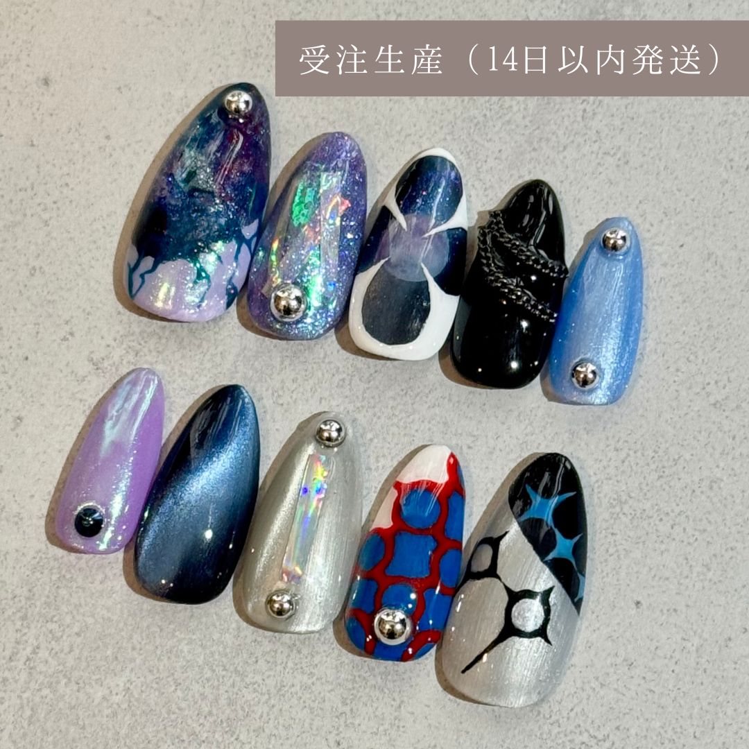 受注販売※14日以内発送※】 ネイルチップ 概念ネイル 痛ネイル にじさん