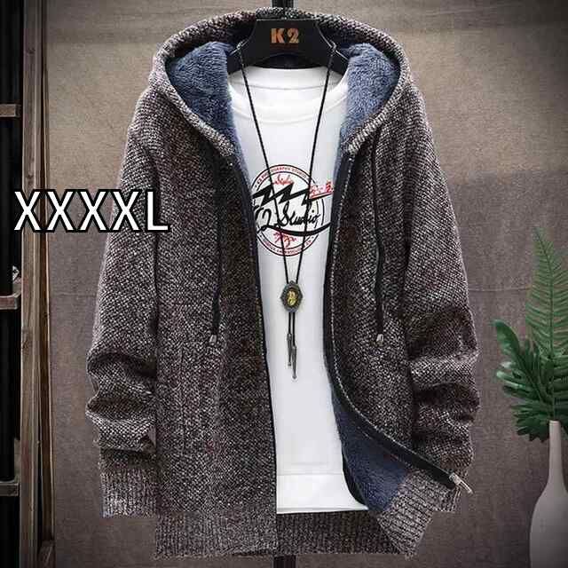 [XXXXL]メンズ ファッション 服 男性用 オシャレ シンプル 大人 かっこいい 大きいサイズ ストリート 紳士服 ベルベット 厚手 ジャケット セーター 韓国 スタイル スリム トップス ニット ジャ