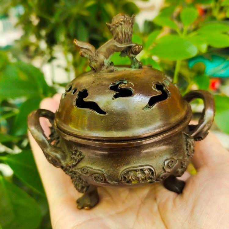 銅製 博山炉 焚香炉 仏具盤香炉 茶道置物 装飾品 工芸品 香炉