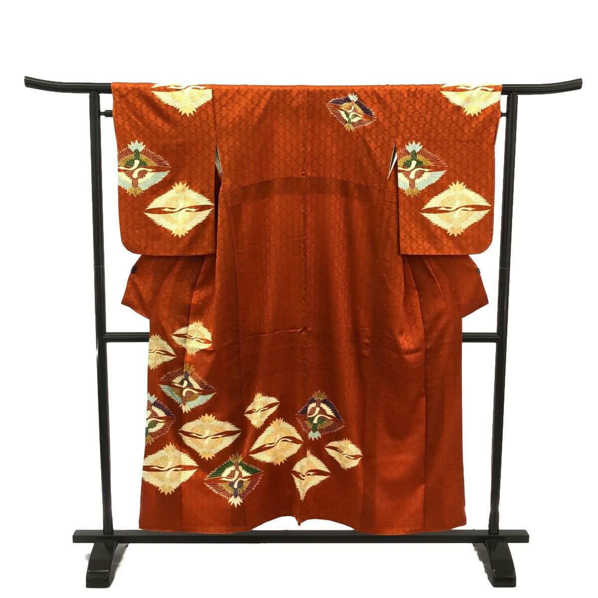 訪問着/美品/京友禅/オレンジ/仕立上がり/適応身長148～155㎝/10864 訪問着/美品/京友禅/オレンジ/仕立上がり/適応身長148～155㎝/10864