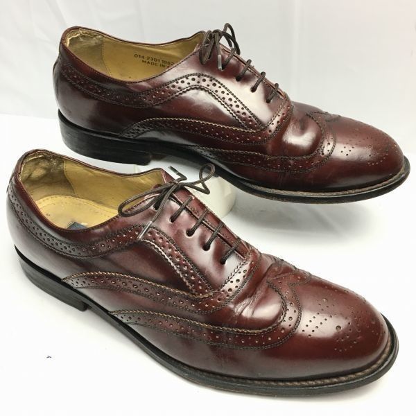 交換OK STAFFORD|スタッフォード バーガンディ 9D 26.5-27.0 フルブローグ グッドイヤー製法 ウイングチップ|men s 管NO.ZG-45<sale>
