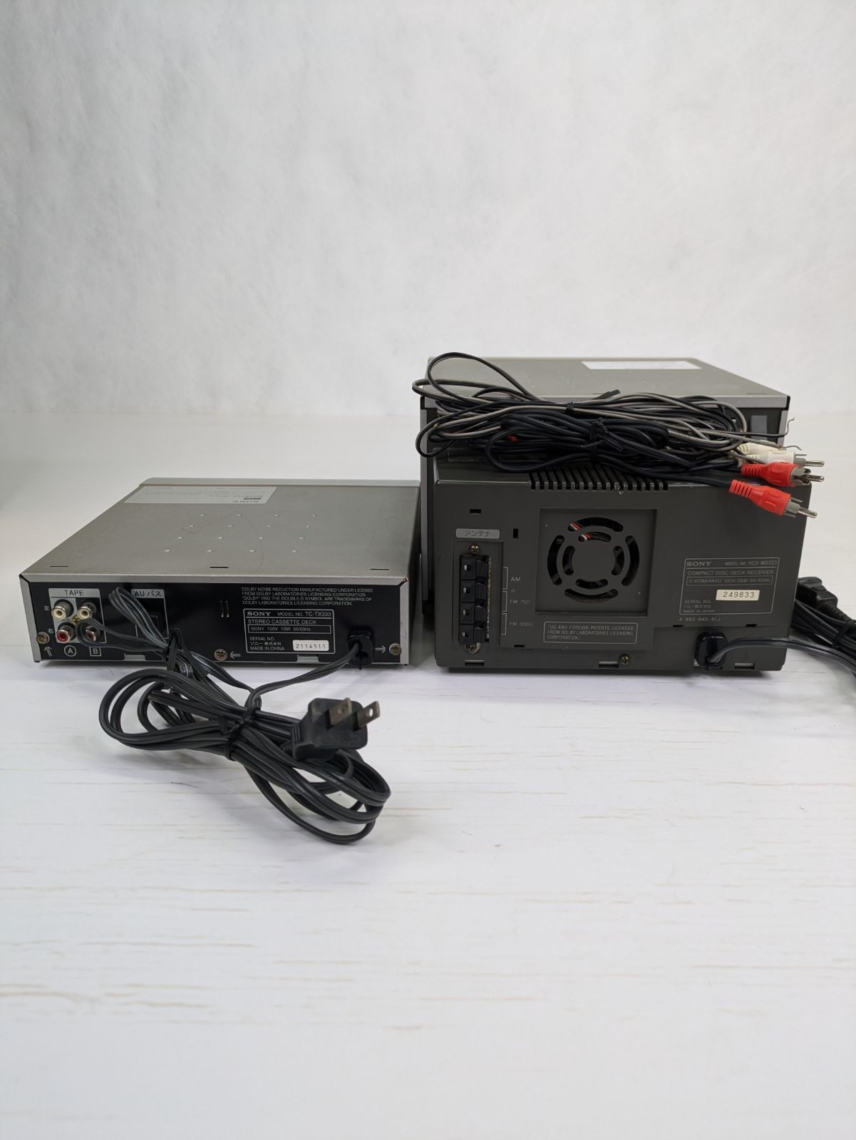ＳＯＮＹ　コンポ　ＤＨＣ−ＭＤ３３３　ＴＣ−ＴＸ３３３　オーディオ　ＣＤ再生不可 訳あり品】SONY・ソニー・HCD-MD333・DHC-MD333・TC-TX33・CD