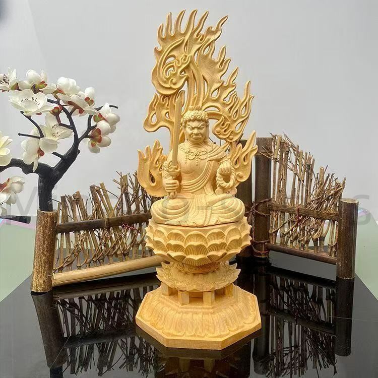 【送料無料】切金 彩色 不動明王 座像 木彫仏像 精密細工 送料無料】切金 彩色 不動明王 座像 木彫仏像 精密細工