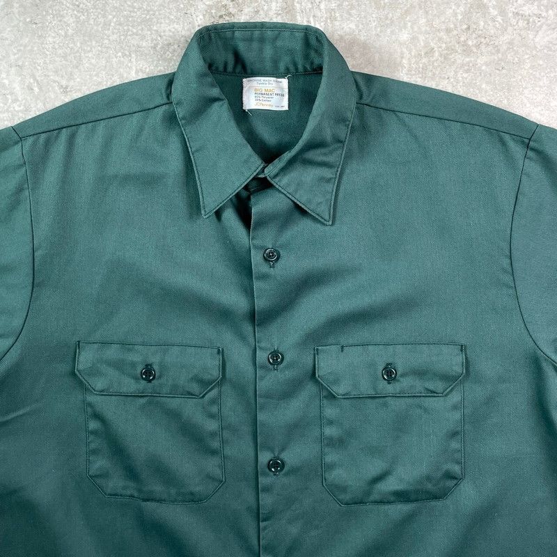 60〜70s BIGMAC ワークシャツ デッドストック penneys 古着 60s BIG MAC Penneys 無地 プレーン コットンツイル ワーク