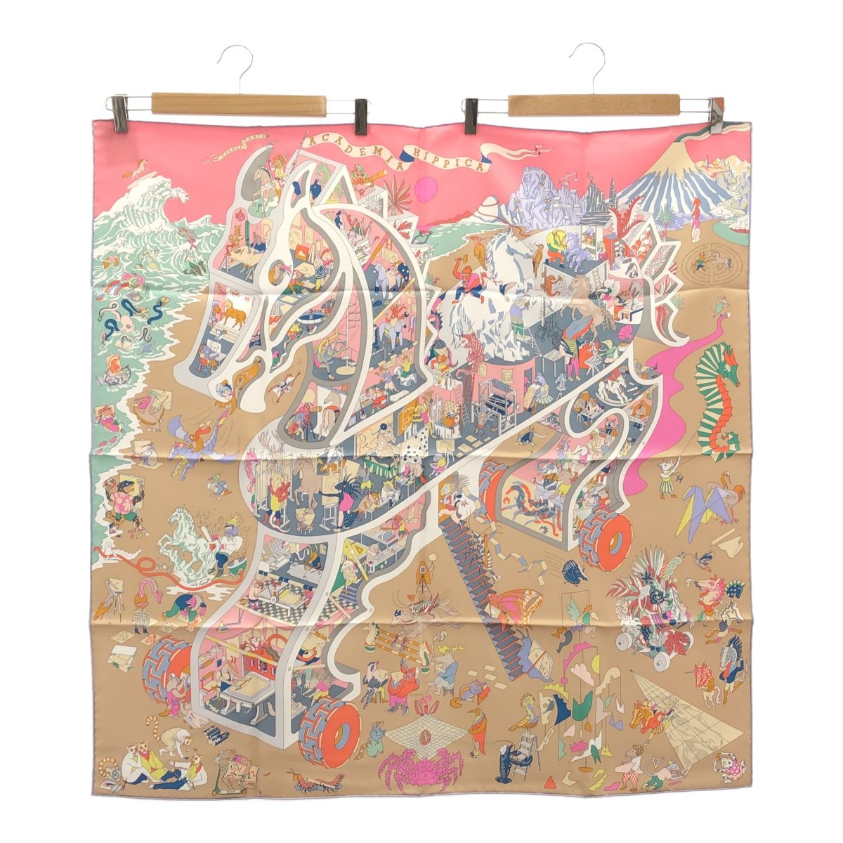 HERMES エルメス スカーフ カレ90 アカデミア・イピカ シルク100