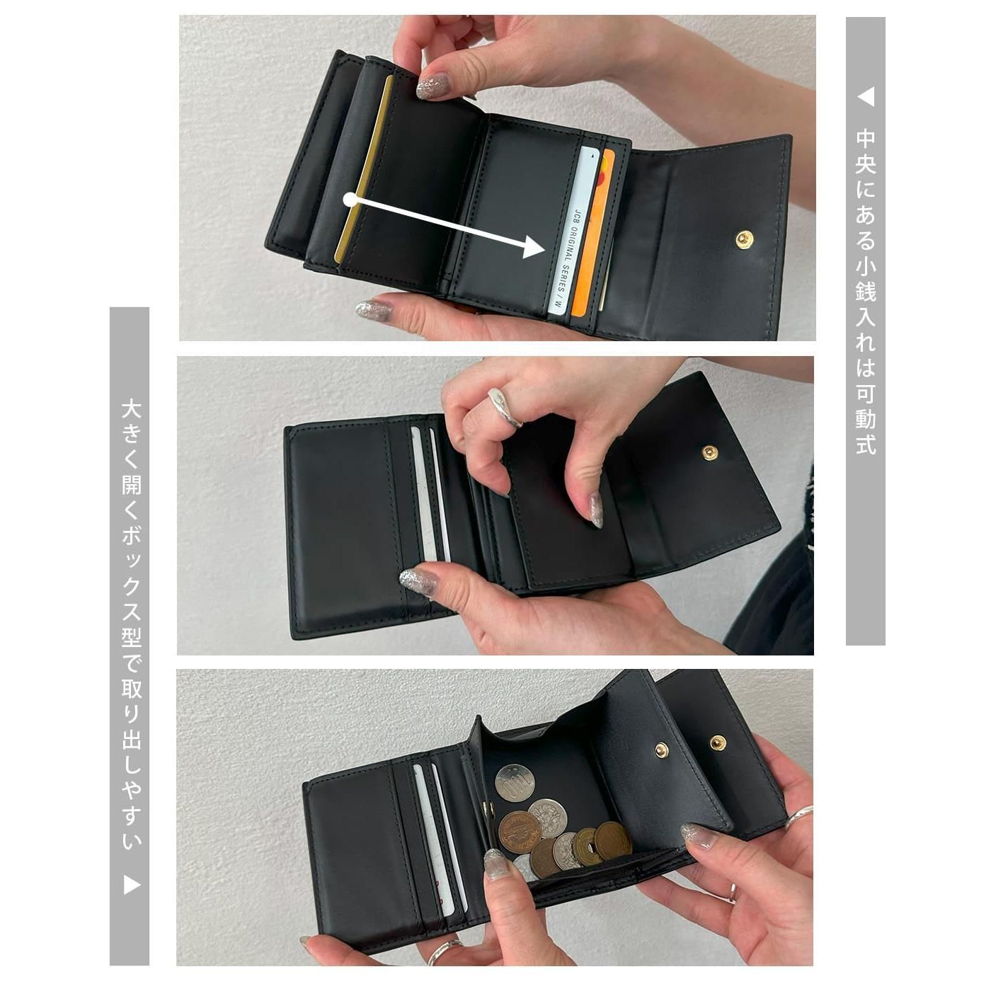 グレージュ [ジゼル] 財布 三つ折り財布 ミニ財布 コンパクト
