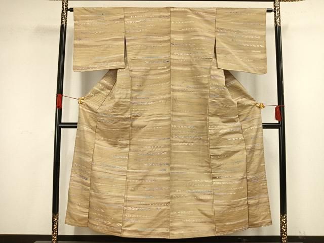 平和屋着物▽上質な紬 単衣 幾何学文様 正絹 逸品 AAAV8332fy 平和屋