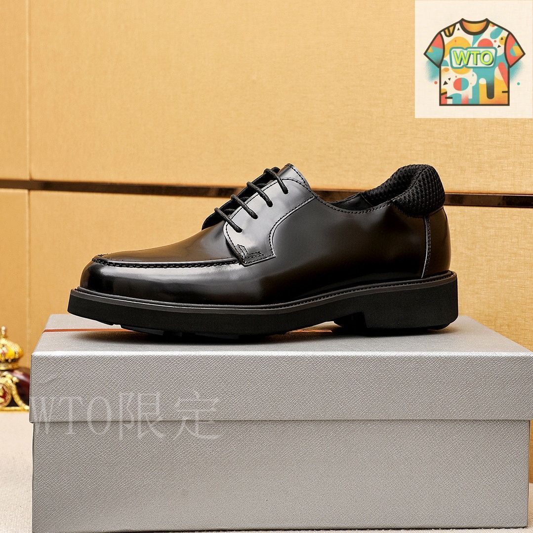 PRADA カジュアルレザーシューズ 黒 PRADA プラダ カジュアルレザーシューズ01-2 - メルカリ