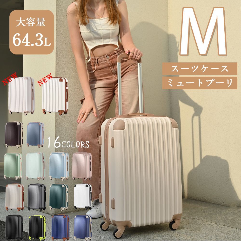 TSAロック搭載 Mサイズ スーツケース 超軽量 4-7日旅行用 キャリーバッグ 中型 PP298908NAA