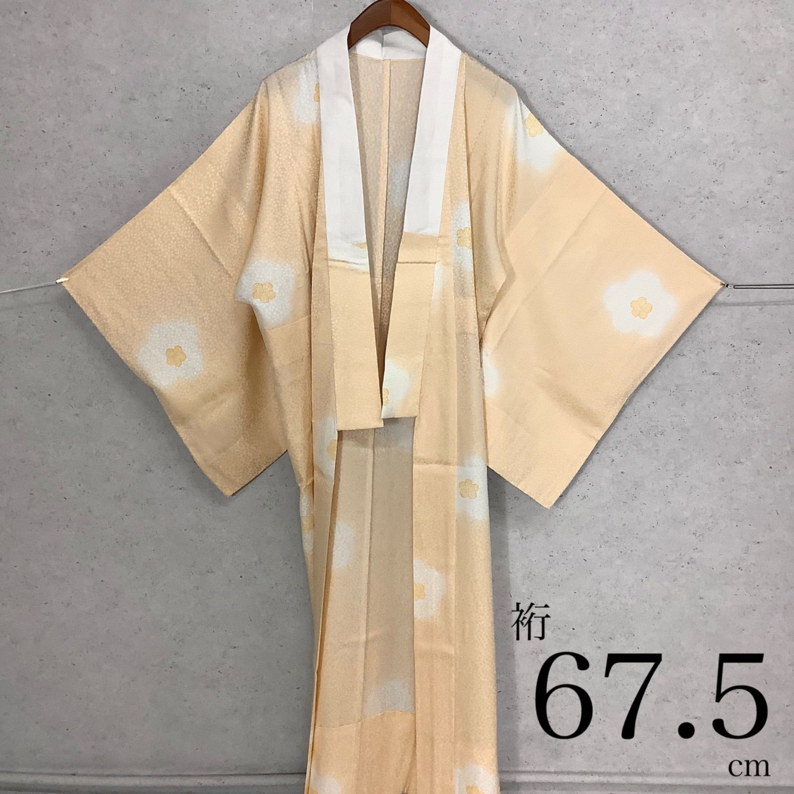 kimono one◆ 同然◆長襦袢◆上質な正絹◆単衣◆仕付け糸付き◆袖無双◆裄67.5肩丈133.5◆小紋紬附下訪問着留袖袷単衣夏着物◆K1239
