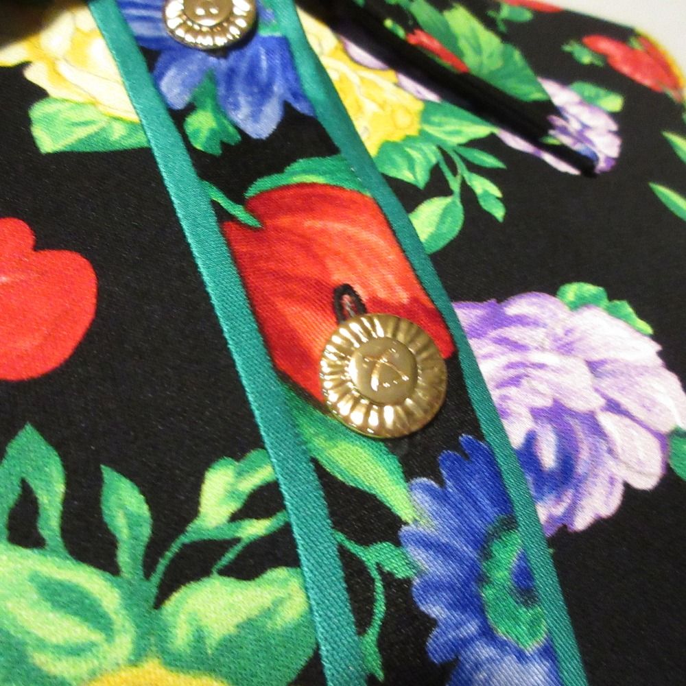 美品 LEONARD FASSHON レオナール 花柄 カンカン素材 長袖シャツ