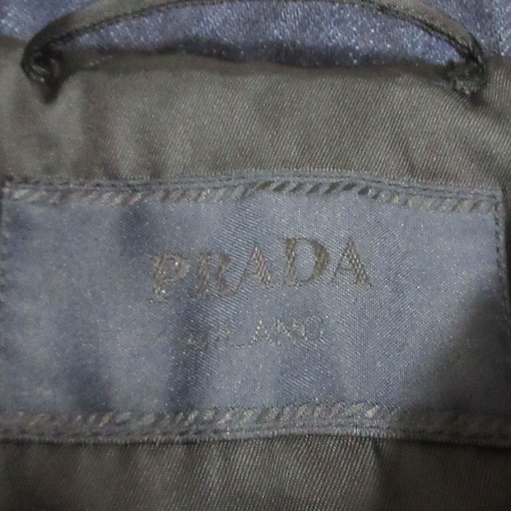 良品 PRADA プラダ デニム ステンカラーコート サイズS インディゴ